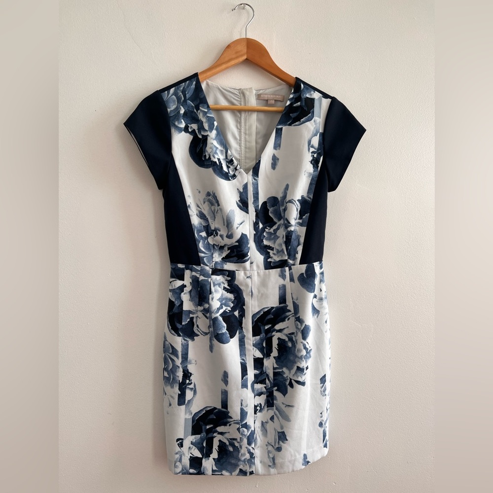Blue and white floral Banana Republic dress size 2